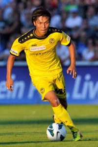 AARAU, SWITZERLAND - AUGUST 10: Yuya Kubo of BSC Young Boys in action during the Swiss Super League match between FC Aarau v BSC Young Boys at Brugglifeld on August 10, 2013 in Aarau, Switzerland. (Photo by Harold Cunningham/Getty Images)
